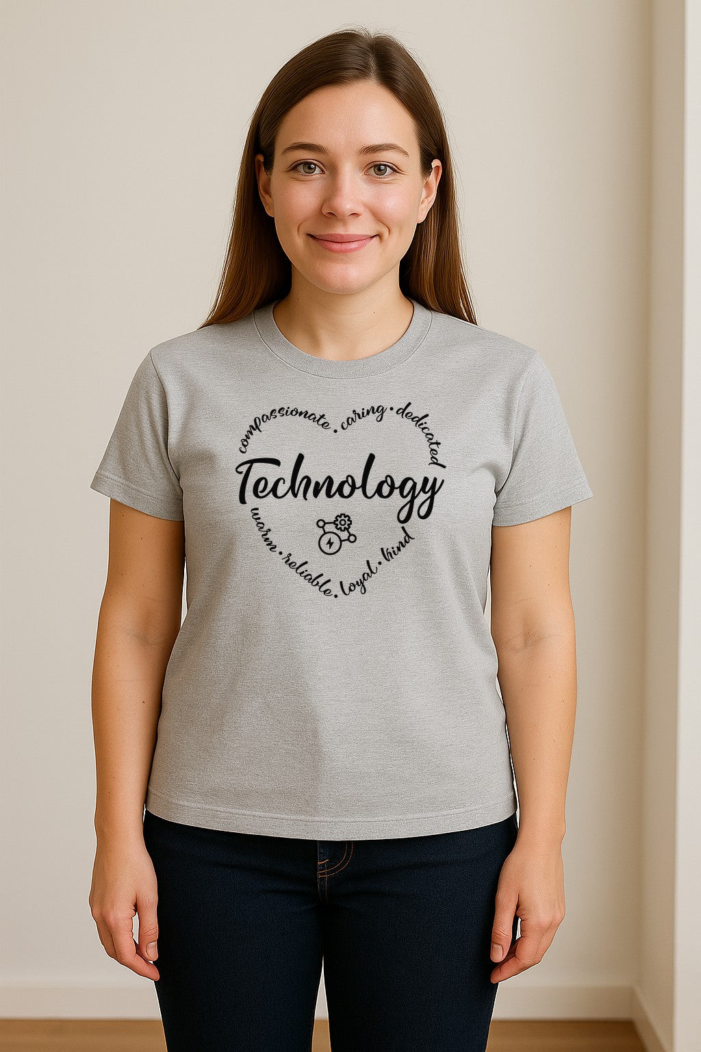 Technology Teacher T-Shirt, Compassionate Caring Dedicated STEM Educator Design for Back to School