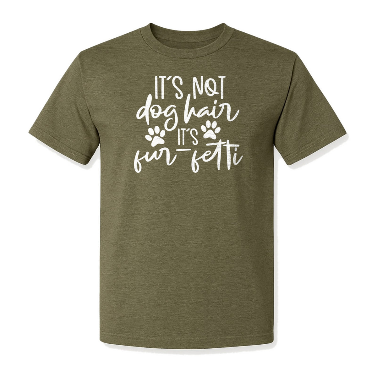 Fur Fetti Dog Mom T-Shirt, Paw Print Quote for Pet Lovers and Animal Parents