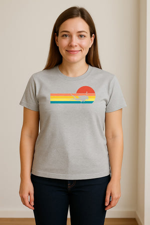 Scuba Diving T-Shirt, Retro Sunset Diver Graphic for Ocean Explorers and Water Sport Fans