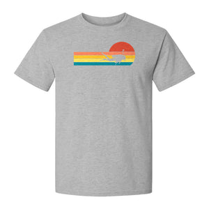 Scuba Diving T-Shirt, Retro Sunset Diver Graphic for Ocean Explorers and Water Sport Fans