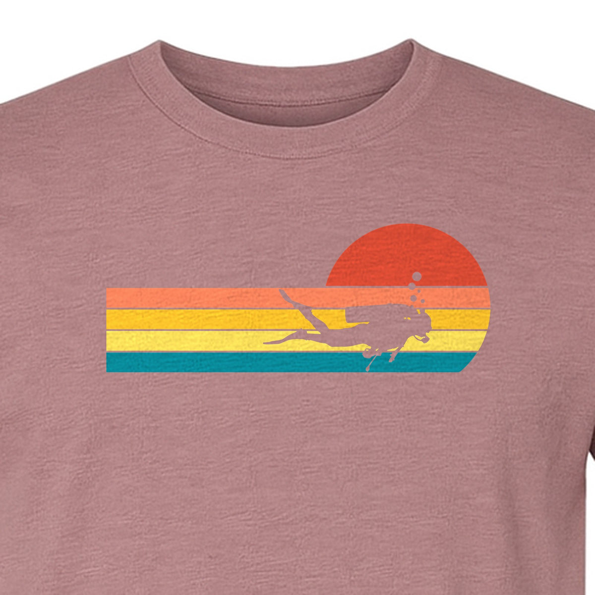 Scuba Diving T-Shirt, Retro Sunset Diver Graphic for Ocean Explorers and Water Sport Fans