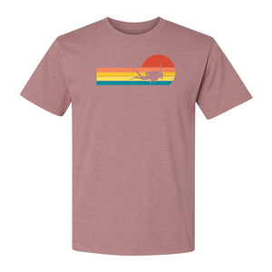 Scuba Diving T-Shirt, Retro Sunset Diver Graphic for Ocean Explorers and Water Sport Fans