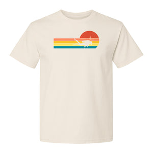 Scuba Diving T-Shirt, Retro Sunset Diver Graphic for Ocean Explorers and Water Sport Fans