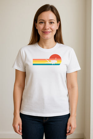 Scuba Diving T-Shirt, Retro Sunset Diver Graphic for Ocean Explorers and Water Sport Fans