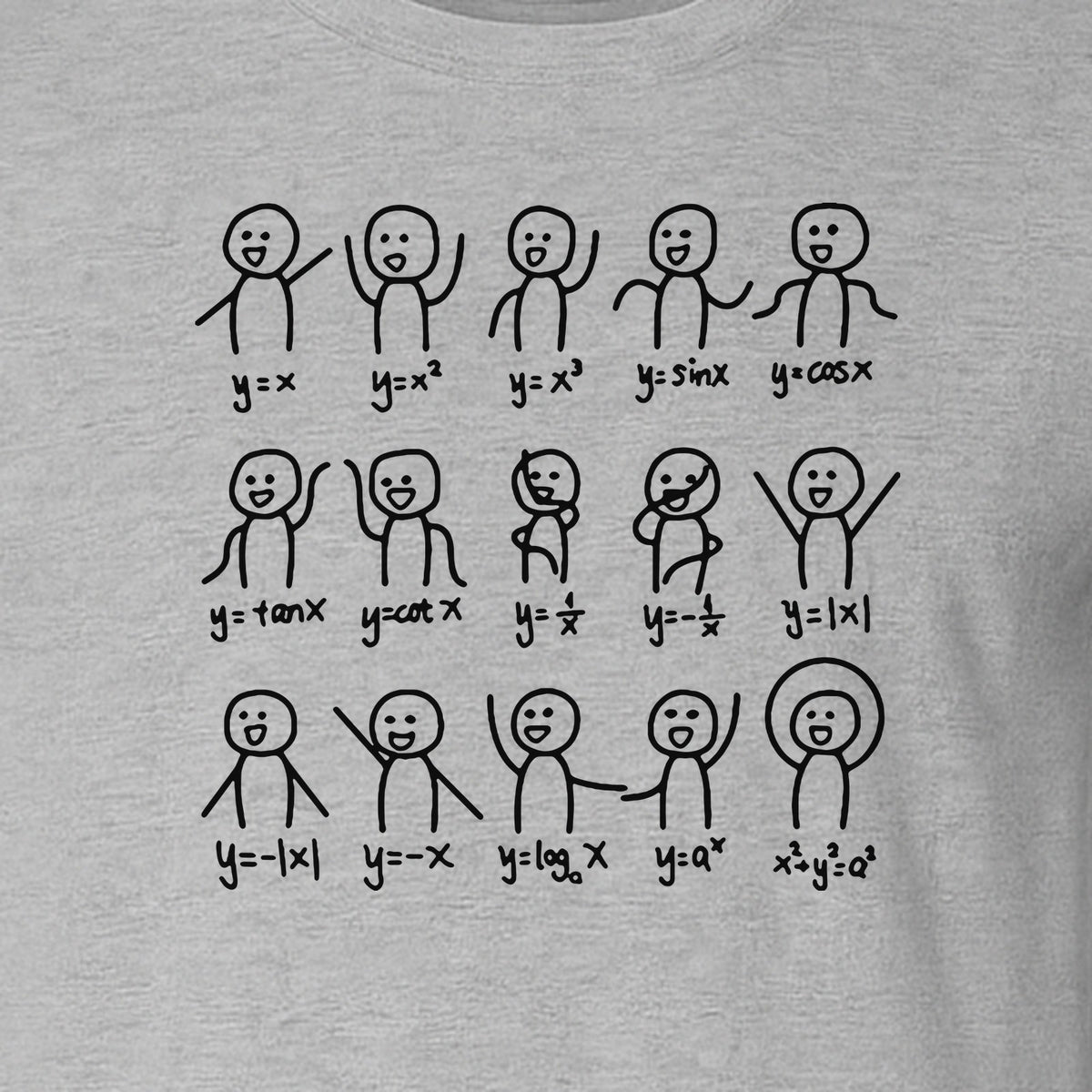 Math Stick Figures T-Shirt, Funny Science Design for Teachers, Students and Equation Nerds