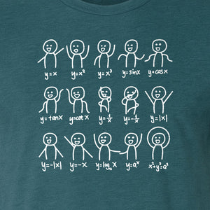 Math Stick Figures T-Shirt, Funny Science Design for Teachers, Students and Equation Nerds