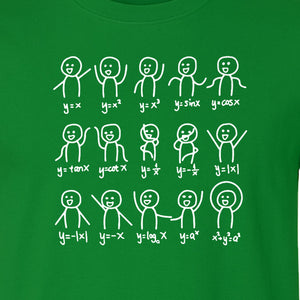 Math Stick Figures T-Shirt, Funny Science Design for Teachers, Students and Equation Nerds