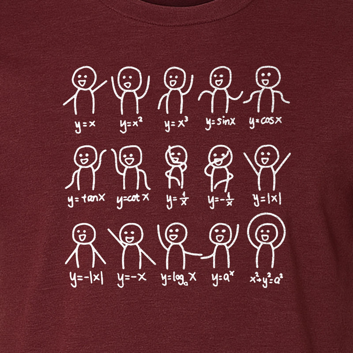 Math Stick Figures T-Shirt, Funny Science Design for Teachers, Students and Equation Nerds