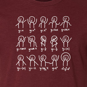 Math Stick Figures T-Shirt, Funny Science Design for Teachers, Students and Equation Nerds