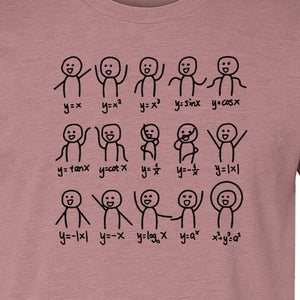 Math Stick Figures T-Shirt, Funny Science Design for Teachers, Students and Equation Nerds