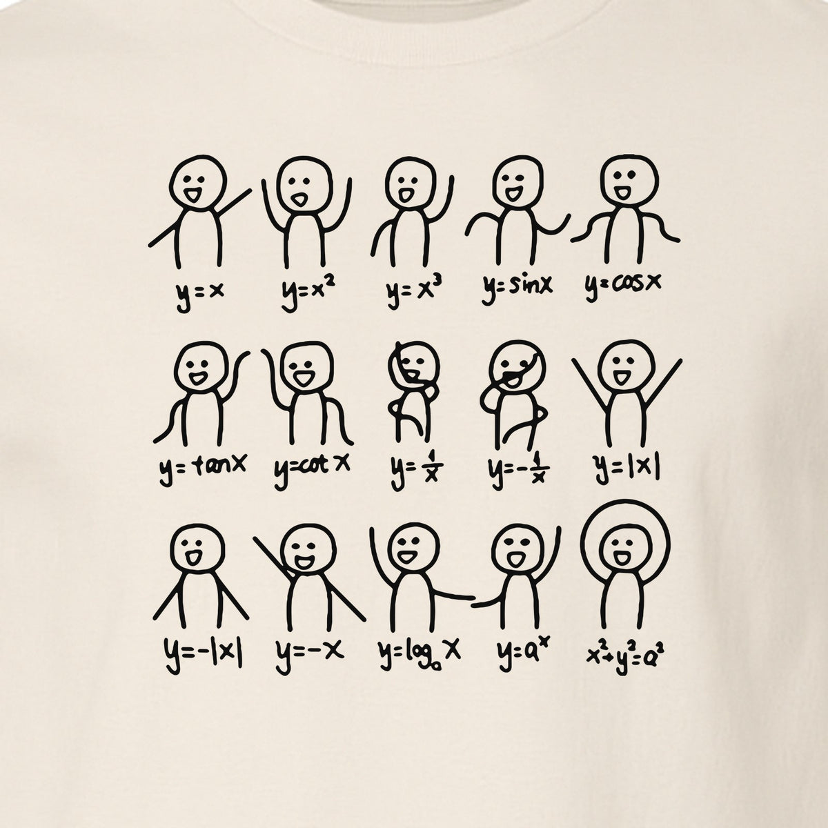 Math Stick Figures T-Shirt, Funny Science Design for Teachers, Students and Equation Nerds