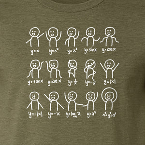 Math Stick Figures T-Shirt, Funny Science Design for Teachers, Students and Equation Nerds