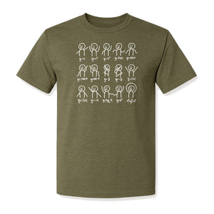 Math Stick Figures T-Shirt, Funny Science Design for Teachers, Students and Equation Nerds