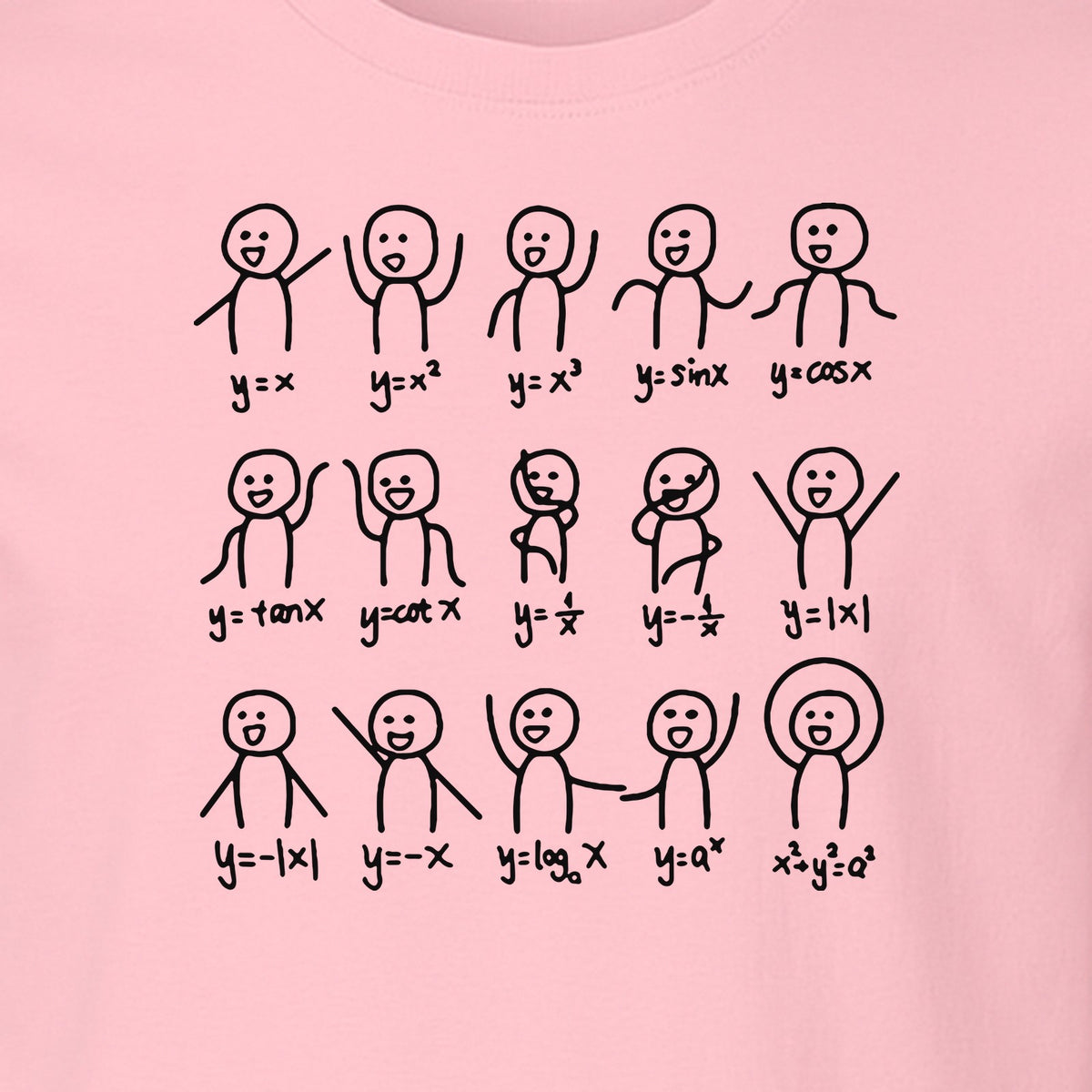 Math Stick Figures T-Shirt, Funny Science Design for Teachers, Students and Equation Nerds