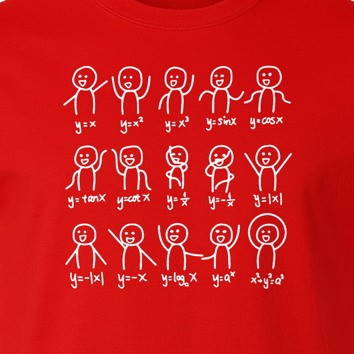 Math Stick Figures T-Shirt, Funny Science Design for Teachers, Students and Equation Nerds