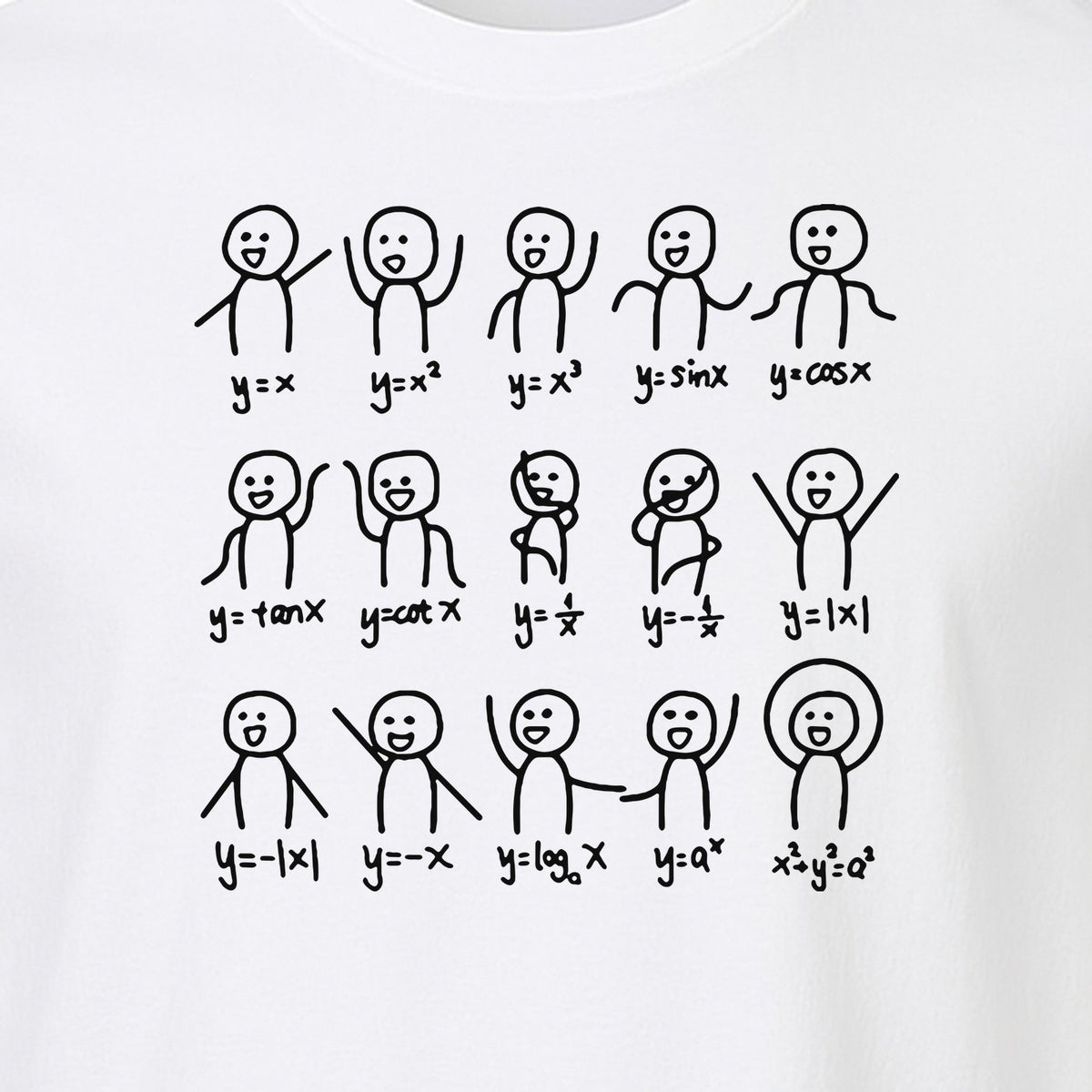 Math Stick Figures T-Shirt, Funny Science Design for Teachers, Students and Equation Nerds
