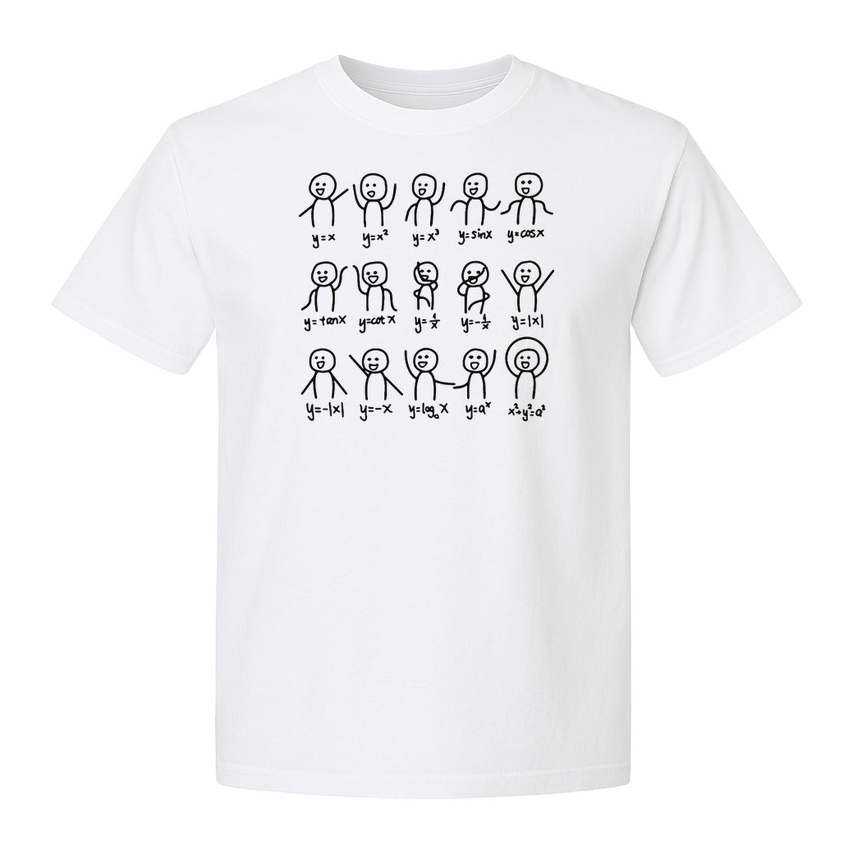 Math Stick Figures T-Shirt, Funny Science Design for Teachers, Students and Equation Nerds
