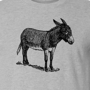 Donkey T-Shirt, Detailed Standing Sketch Graphic for Animal Lovers and Ranch Life