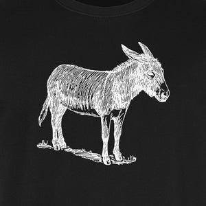 Donkey T-Shirt, Detailed Standing Sketch Graphic for Animal Lovers and Ranch Life