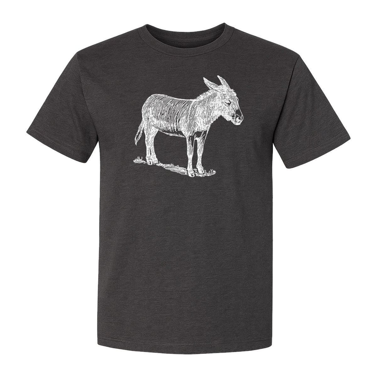 Donkey T-Shirt, Detailed Standing Sketch Graphic for Animal Lovers and Ranch Life