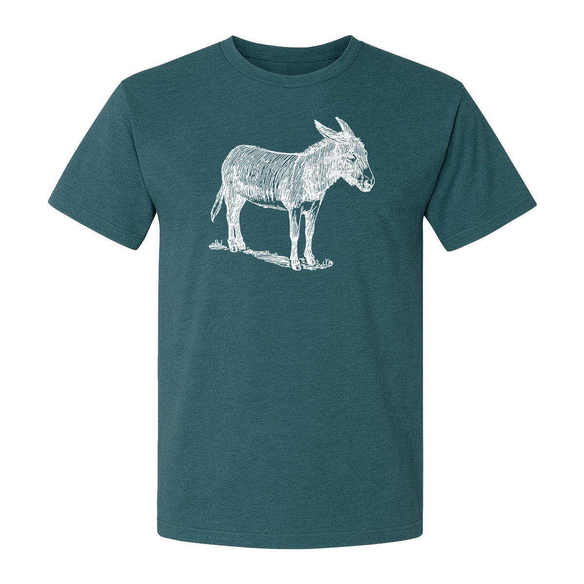 Donkey T-Shirt, Detailed Standing Sketch Graphic for Animal Lovers and Ranch Life