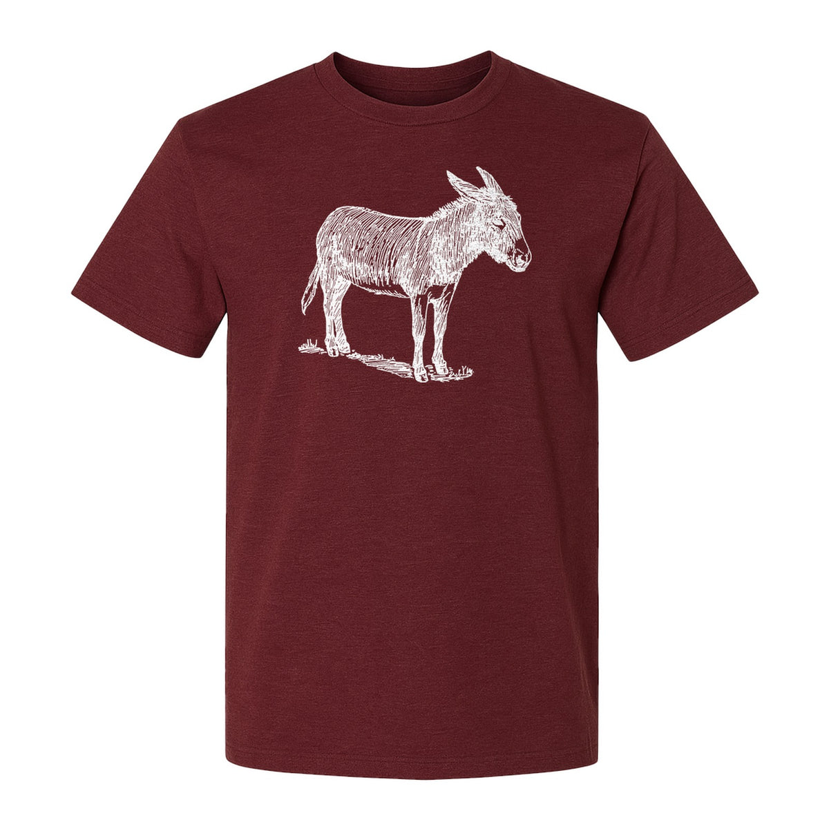 Donkey T-Shirt, Detailed Standing Sketch Graphic for Animal Lovers and Ranch Life