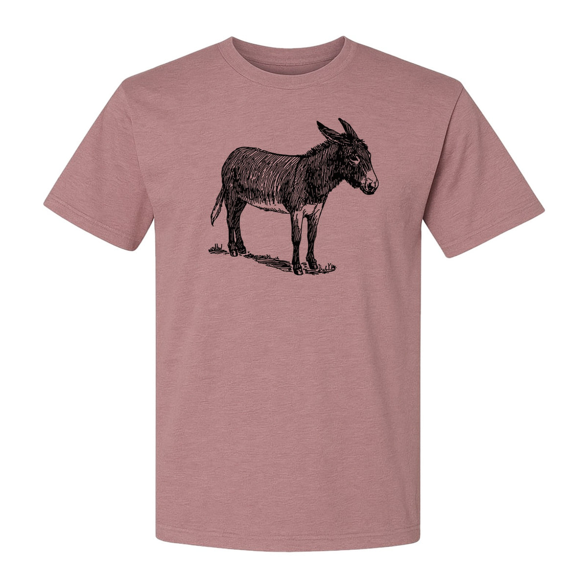 Donkey T-Shirt, Detailed Standing Sketch Graphic for Animal Lovers and Ranch Life