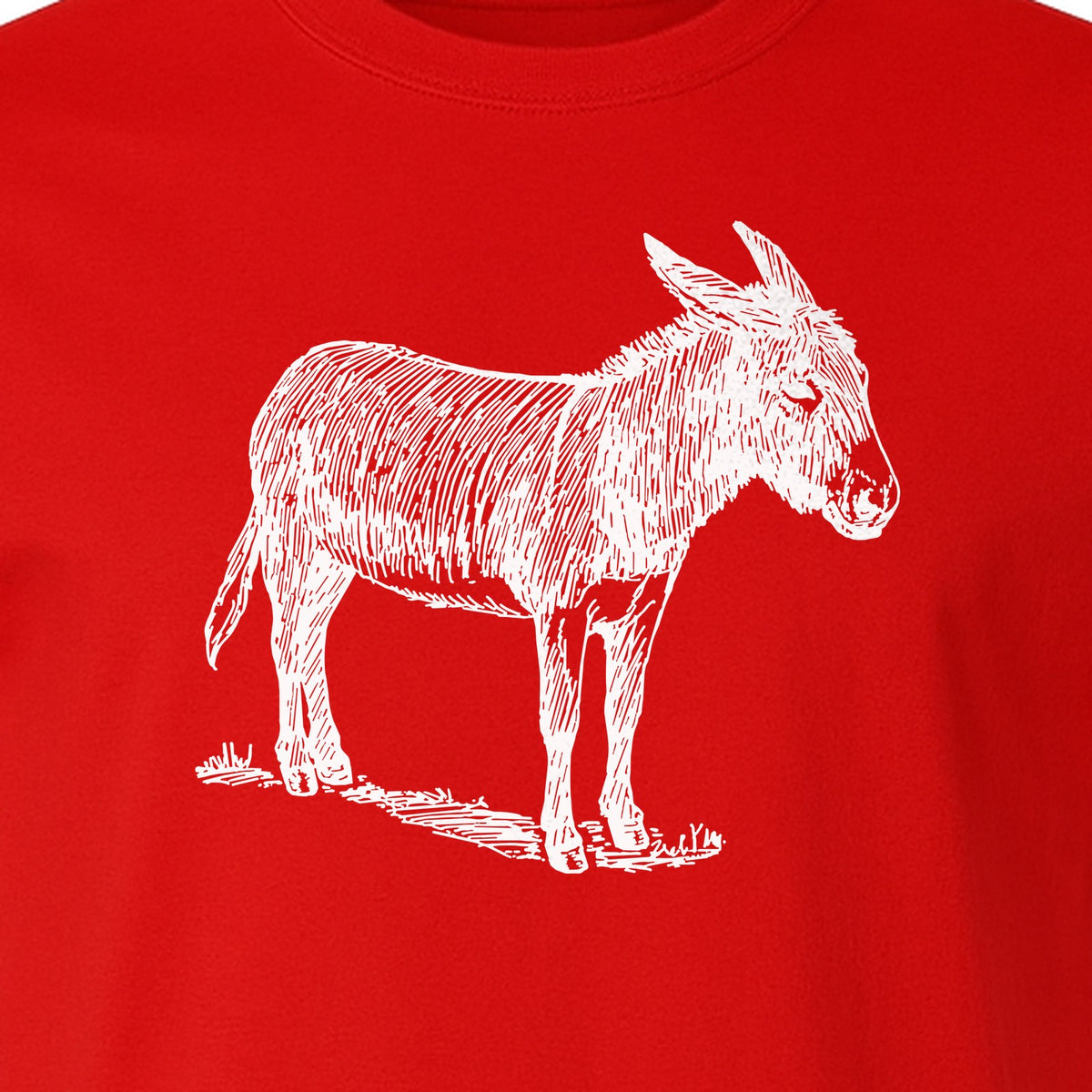 Donkey T-Shirt, Detailed Standing Sketch Graphic for Animal Lovers and Ranch Life