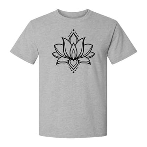 Lotus Flower T-Shirt, Boho Mandala Yoga Meditation Gift for Mindfulness Lovers