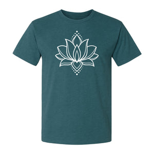 Lotus Flower T-Shirt, Boho Mandala Yoga Meditation Gift for Mindfulness Lovers