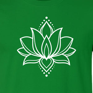 Lotus Flower T-Shirt, Boho Mandala Yoga Meditation Gift for Mindfulness Lovers