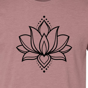 Lotus Flower T-Shirt, Boho Mandala Yoga Meditation Gift for Mindfulness Lovers