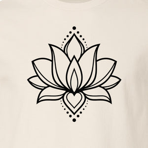 Lotus Flower T-Shirt, Boho Mandala Yoga Meditation Gift for Mindfulness Lovers