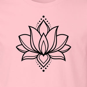 Lotus Flower T-Shirt, Boho Mandala Yoga Meditation Gift for Mindfulness Lovers