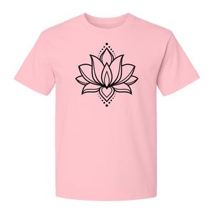 Lotus Flower T-Shirt, Boho Mandala Yoga Meditation Gift for Mindfulness Lovers
