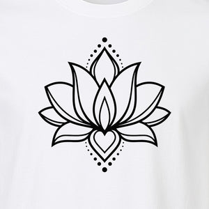 Lotus Flower T-Shirt, Boho Mandala Yoga Meditation Gift for Mindfulness Lovers