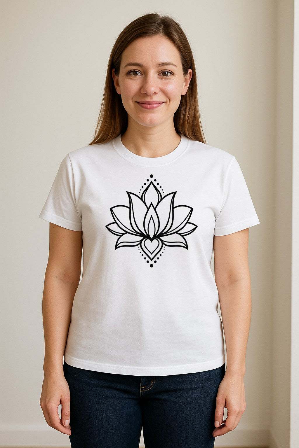 Lotus Flower T-Shirt, Boho Mandala Yoga Meditation Gift for Mindfulness Lovers