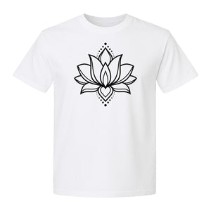 Lotus Flower T-Shirt, Boho Mandala Yoga Meditation Gift for Mindfulness Lovers