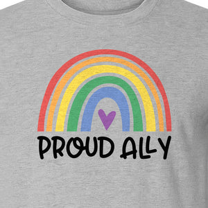 Proud Ally Rainbow T-Shirt, LGBTQ Support and Equality Design for Pride Month Celebrations