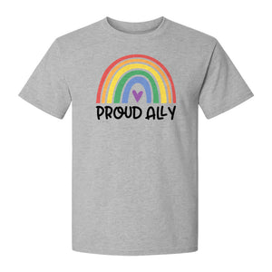 Proud Ally Rainbow T-Shirt, LGBTQ Support and Equality Design for Pride Month Celebrations