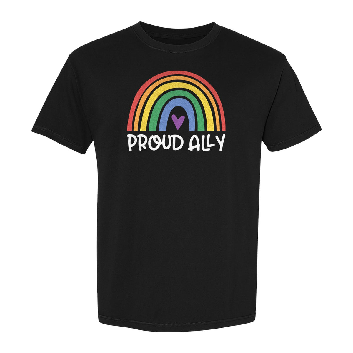 Proud Ally Rainbow T-Shirt, LGBTQ Support and Equality Design for Pride Month Celebrations