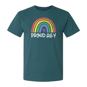Proud Ally Rainbow T-Shirt, LGBTQ Support and Equality Design for Pride Month Celebrations