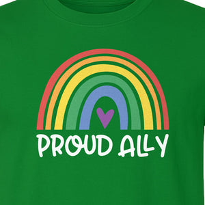 Proud Ally Rainbow T-Shirt, LGBTQ Support and Equality Design for Pride Month Celebrations