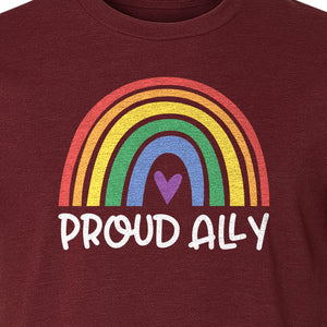 Proud Ally Rainbow T-Shirt, LGBTQ Support and Equality Design for Pride Month Celebrations