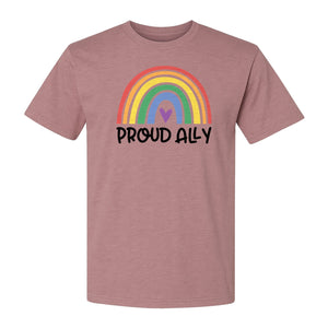 Proud Ally Rainbow T-Shirt, LGBTQ Support and Equality Design for Pride Month Celebrations