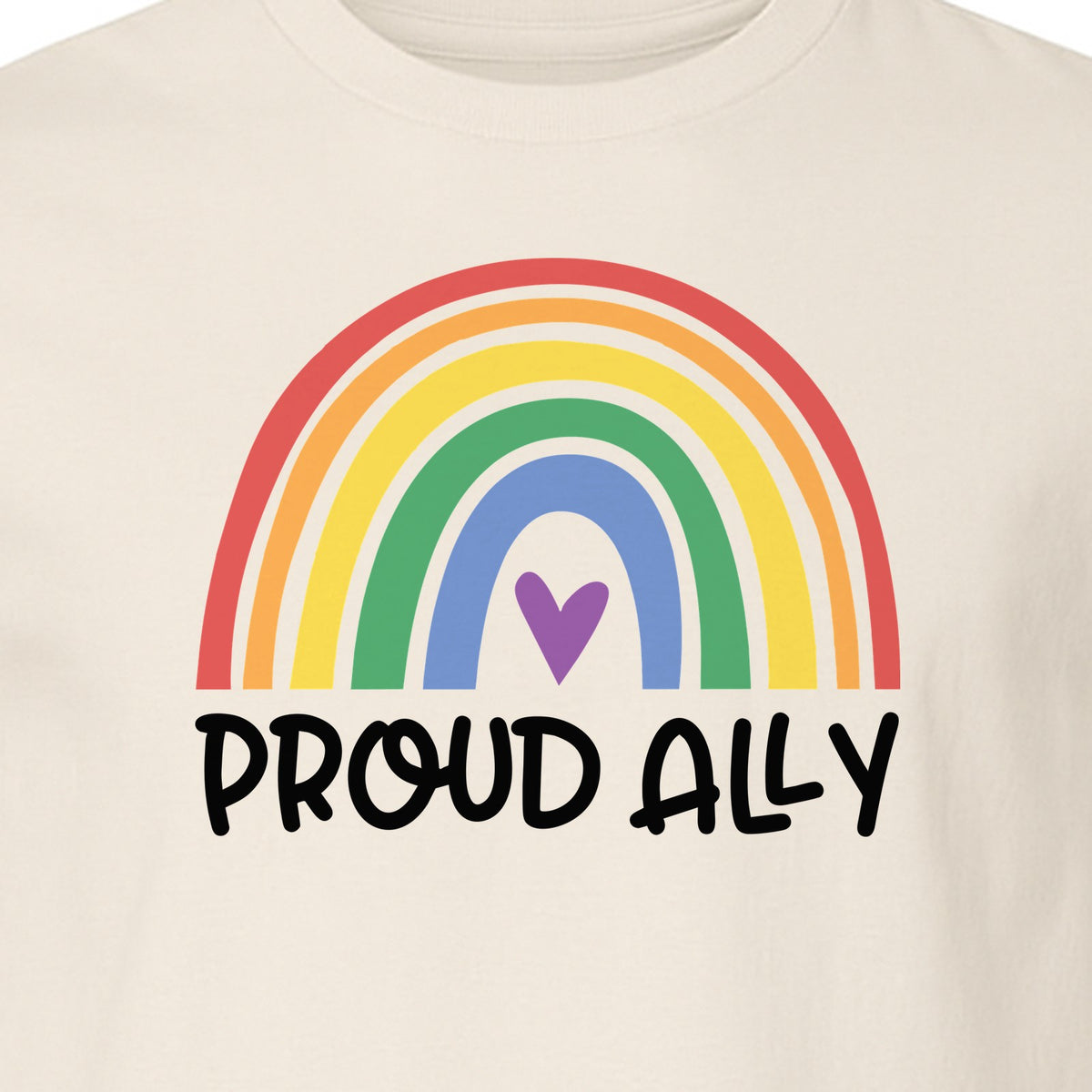 Proud Ally Rainbow T-Shirt, LGBTQ Support and Equality Design for Pride Month Celebrations