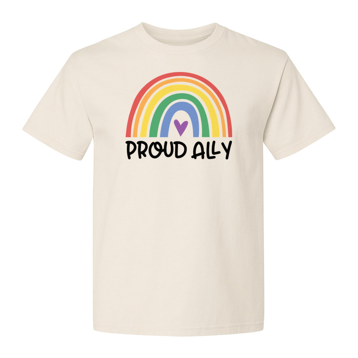 Proud Ally Rainbow T-Shirt, LGBTQ Support and Equality Design for Pride Month Celebrations
