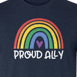 Proud Ally Rainbow T-Shirt, LGBTQ Support and Equality Design for Pride Month Celebrations