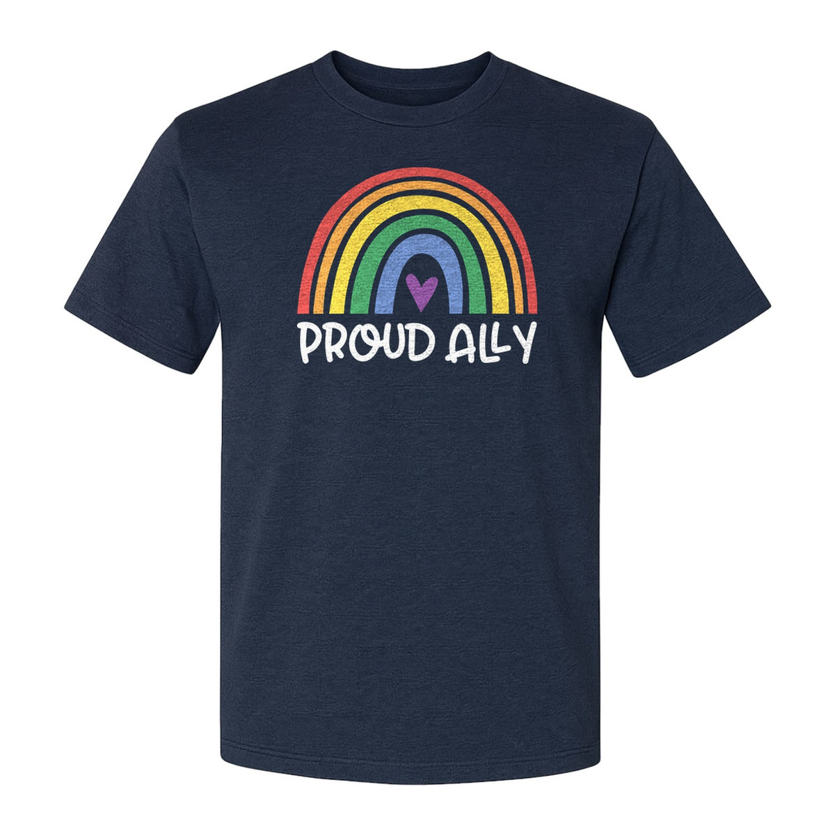 Proud Ally Rainbow T-Shirt, LGBTQ Support and Equality Design for Pride Month Celebrations