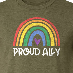Proud Ally Rainbow T-Shirt, LGBTQ Support and Equality Design for Pride Month Celebrations